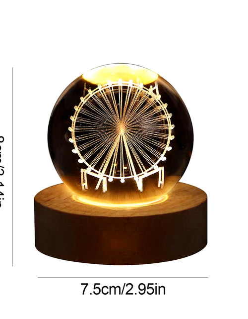 Load image into Gallery viewer, Crystal Ball Night Light 3D Moon Solar System Table Lamp LED Crystal Ball Children Friends Party Birthday Gifts Room Decor
