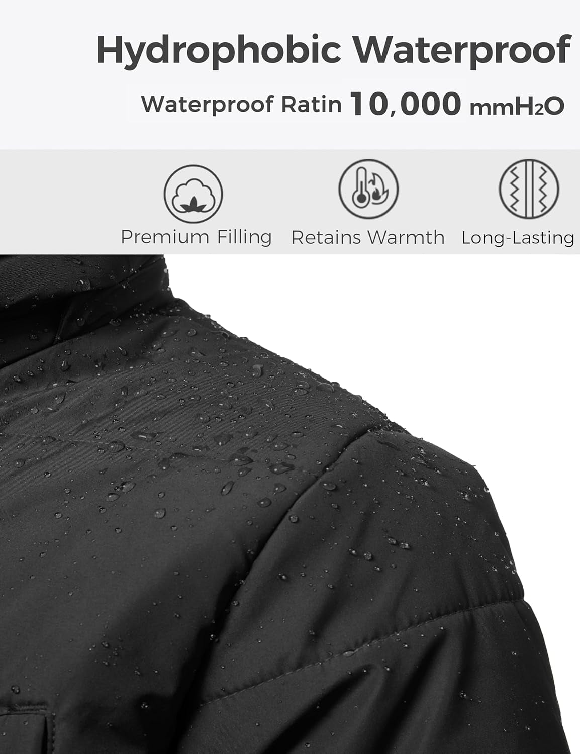 Men'S Thicken Puffer Jacket Insulated Water-Resistant Warm Winter Coat with Hood